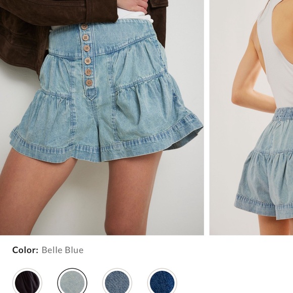We The Free Fleur Denim Shorts Belle Blue sold out online NWT - Picture 8 of 9